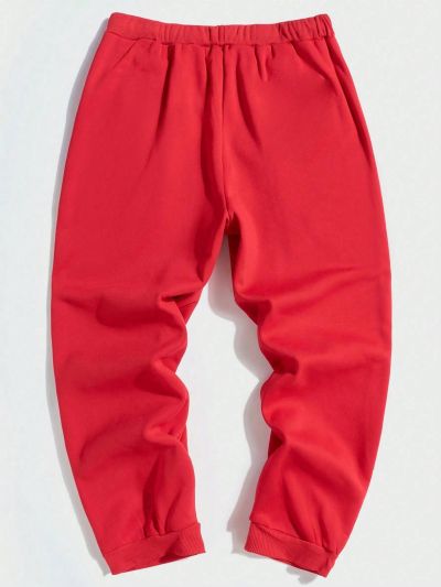 Manfinity Homme Men's Letter Printed Drawstring Waist Jogger Pants