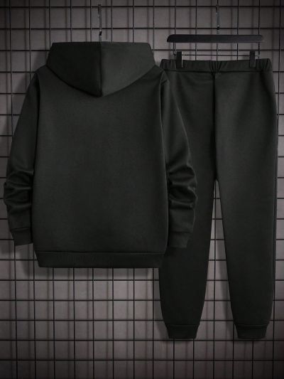 Men'S Hoodie And Sweatpants Set With Letter Print