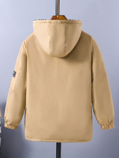 Teen Boys' Windproof Warmth Lined Long Sleeve Hooded Jacket