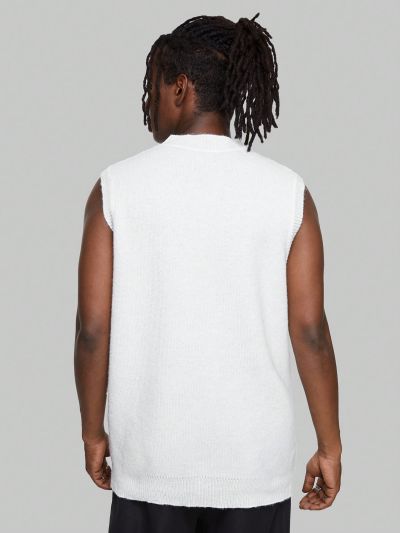 ROMWE Goth Men's Spider Pattern Printed Sweater Vest