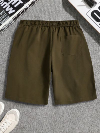 Men'S Solid Color Flip Pocket Casual Shorts