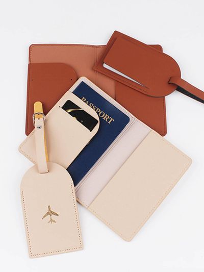 4pcs Fashionable Passport Holder Luggage Tag Travel Set 4pcs