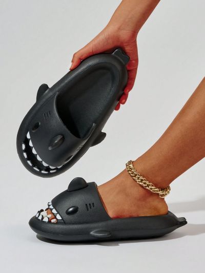 Fashionable And Creative Shark Shaped Thick-soled One-piece Plastic Slippers