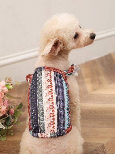 PETSIN 1pc Flower Print Pet Tank