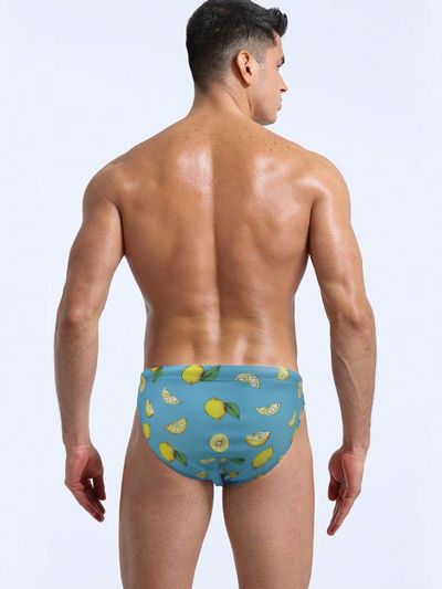 Men's Lucky Lemon Print Triangle Swimwear Briefs