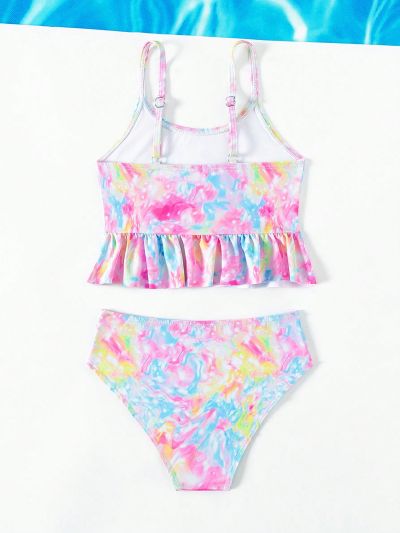 Toddler Girls' Tie Dye Print Halter Bikini Set