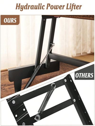 Lift Top Coffee Table with Hidden Compartment and Storage Shelf,Lift Tabletop Dining Table for Home Living Room Espresso,Office,Reception Room,Rustic Brown