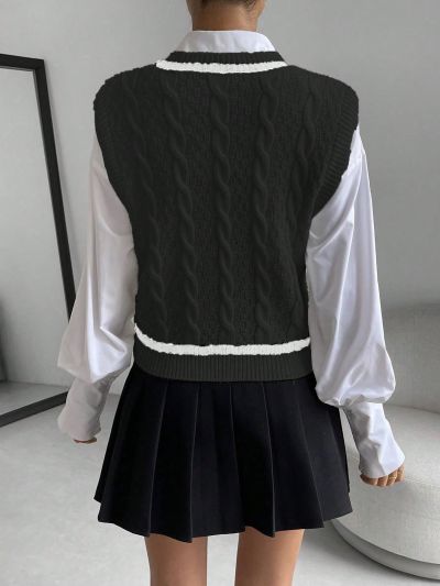 SHEIN Qutie Women'S V-Neck Sweater Vest
