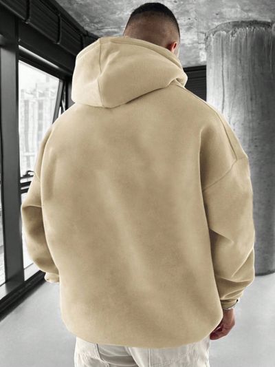 Manfinity LEGND Loose Men's Casual Hooded Sweatshirt With Printed Text And Drop Shoulder Sleeves