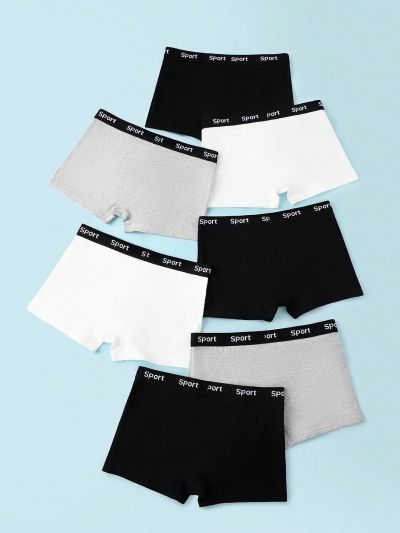 Teenage Boys' 7-Pack Briefs With Lettered Waistband