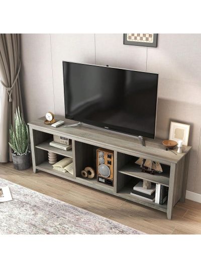 TV Stand Storage Media Console Entertainment Center, wihout Drawer, Traditional Black