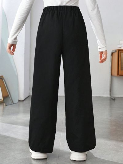 SHEIN Kids HYPEME Tween Girl Floral Print Wide Leg Pants