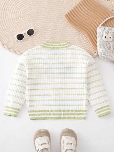 New Arrivals Autumn/Winter Boy Infant Cute Striped Simple Comfort Cardigan Sweater