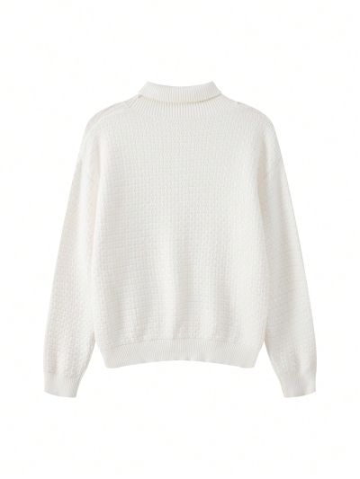 Boys' Solid Color Drop Shoulder Sweater