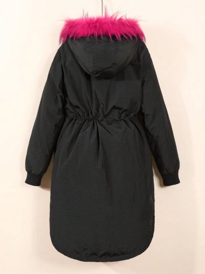 Teen Girls' Casual Hooded Parka Jacket With Padding