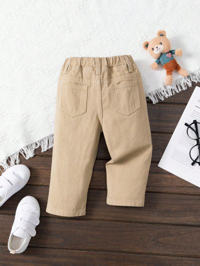 Baby Boys' Embroidered Distressed Straight Leg Jeans