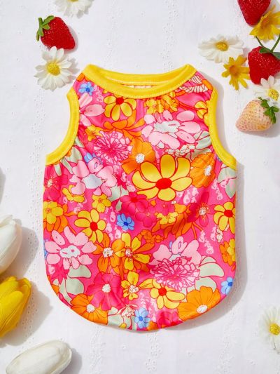 PETSIN Petsin Colorful Flower Pattern Pet Vest For Cats And Dogs
