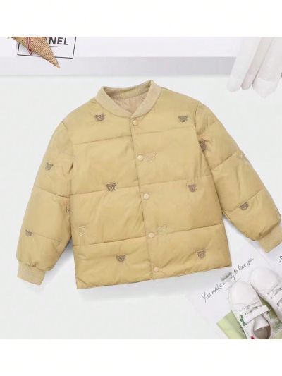 Baby Boy Cartoon Embroidered Warm Coat