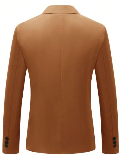 Manfinity Men's Notched Collar Single Button Blazer