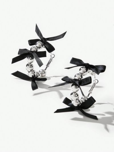SHEIN ICON 1pair European And American Style Personality Bowknot Round Earrings