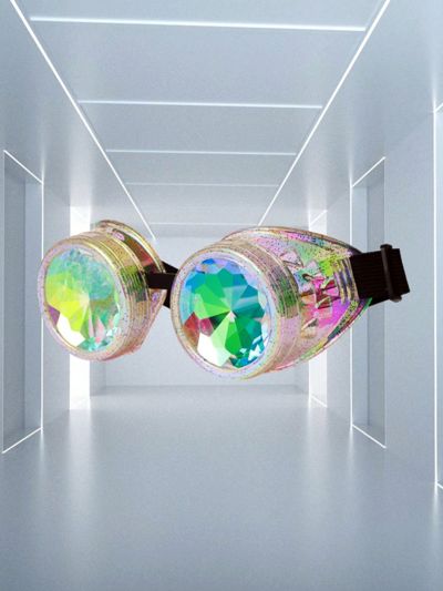 1pair Cyberpunk Style Gothic Steampunk Rivets Antique Bronze Decoration Party Eyeglasses For Halloween