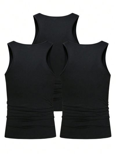 Manfinity Men's Solid Color Tank Tops, Multiple Pieces
