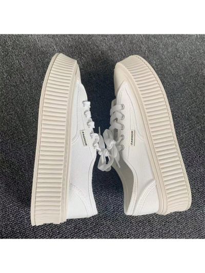 Women's Canvas Sneakers, Autumn Season With Thick Bottom, Fashion Sport Shoes For Outgoing, Versatile Footwear
