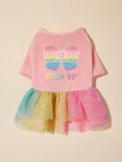 PETSIN Butterfly Rainbow Printed Dress