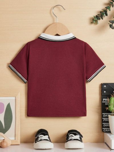 SHEIN Baby Boy's Casual Comfortable Short-Sleeved Polo Shirt