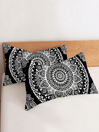 2pcs Bohemian Pattern Pillow Cover & Decorative Pillowcase For Bed