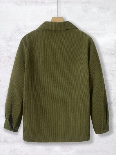 Teenage Boys' Patchwork Pocketed Jacket