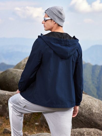 In My Nature Men's Hooded Soft Shell Jacket With Small Print