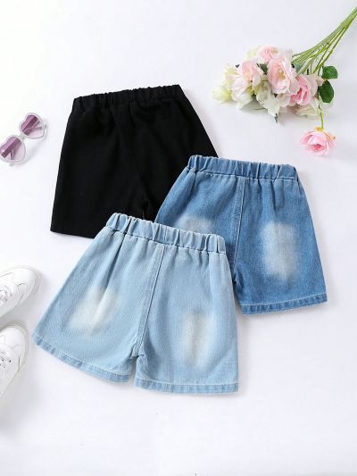 Little Boys' Drawstring Waist Denim Shorts