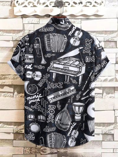 Manfinity EMRG Men's Casual Short Sleeve Shirt With Letter Print