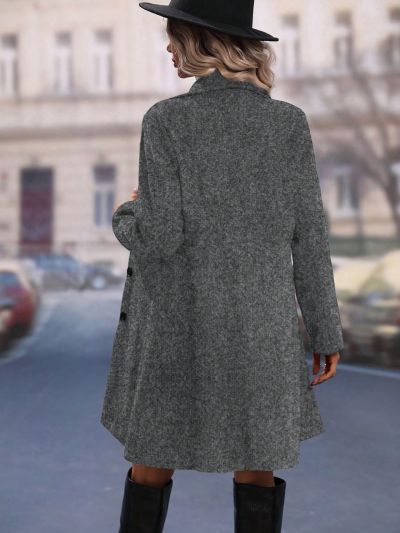 Women'S Single Breasted Long Sleeve Overcoat