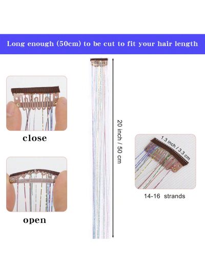 12pcs Gold Wire 5-claw Hair Extensions Clips