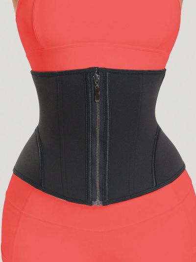 Ladies' Solid Color Zipper Waist Belt