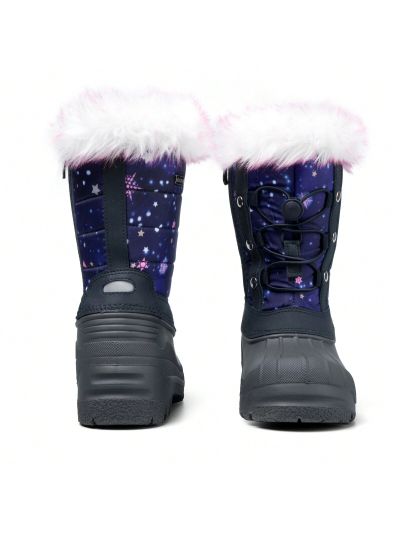 K KomForme Boys & Girls Snow Boots Insulated Fur Lined Warm Anti-Slip Waterproof Winter Boot (Toddler/Little Kid/Big Kid)