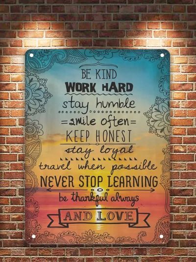 1pc, Vintage Rustic Metal Tin Sign - 8''x12'' Wall Art for Home, Restaurant, Bar, Cafe, Garage - Water-proof and Dust-proof