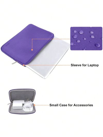 MOSISO Laptop Sleeve Compatible with MacBook Air/Pro, 13-13.3 inch Notebook, Compatible with MacBook Pro 14 inch 2023-2021 A2779 M2 A2442 M1, Neoprene Bag with Small Case