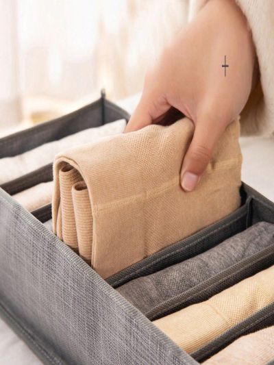 7 compartments  Large Size Foldable Clothes Storage Box - Organize Your Wardrobe with Compartments for Shirts, Jeans, Socks Pants, and More,Clothes Storage Bag, Wardrobe Clothes Organizer, Clothes Drawer Organizer, Divided Storage Box, Closet