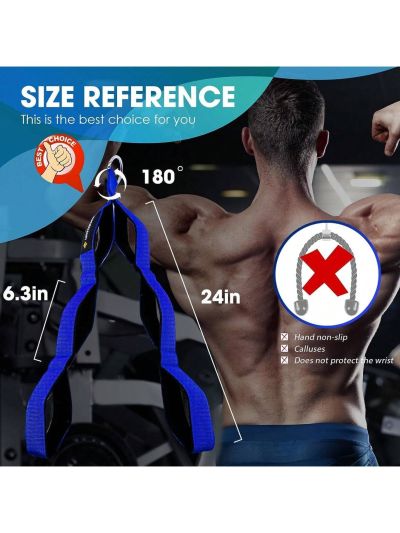 6-hole Triceps Rope Cable Attachment With Handle, Greater Range Of Motion For Triceps Pull Down, Sit Ups, Face Pull And Other Workouts In Professional Gyms