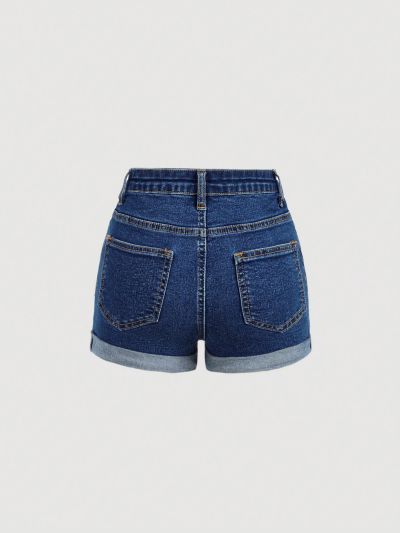 SHEIN Tween Girls' Spring Summer Boho Causal Ripped Roll Up Hem Denim Jeans Shorts,Summer Girls Clothes