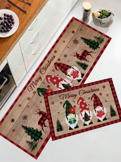 SHEIN Christmas Cartoon Dwarf Pattern Decorative Rug