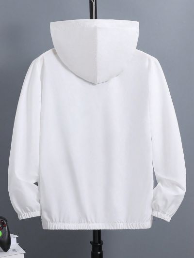 Teen Boys' Hooded Zipper Jacket With Gamer Machine Print