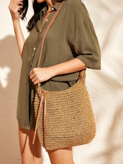 SHEIN VCAY Minimalist Woven Women's Crossbody Bag