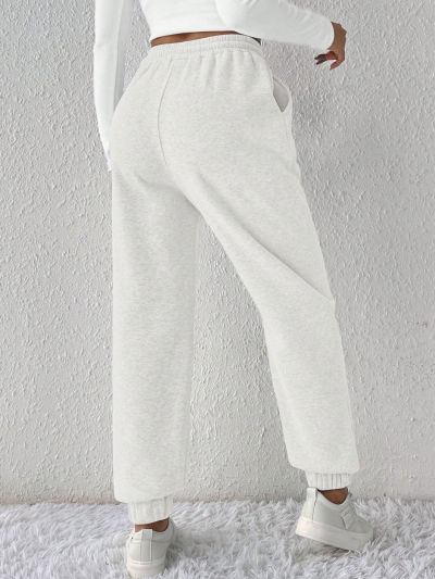 SHEIN Frenchy Women'S Solid-Colored Drawstring Sweatpants