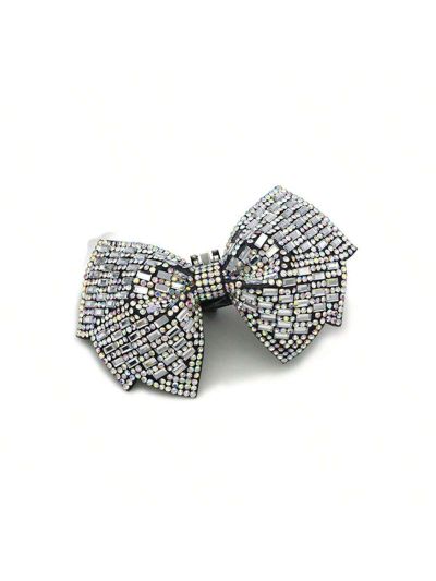 Fashionable Women's Shiny Rhinestone Bow-Knot Design Shoe Buckle