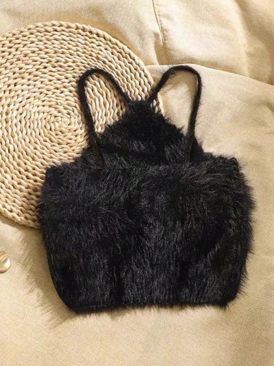 Fashionable Sexy Furry Cropped Vest