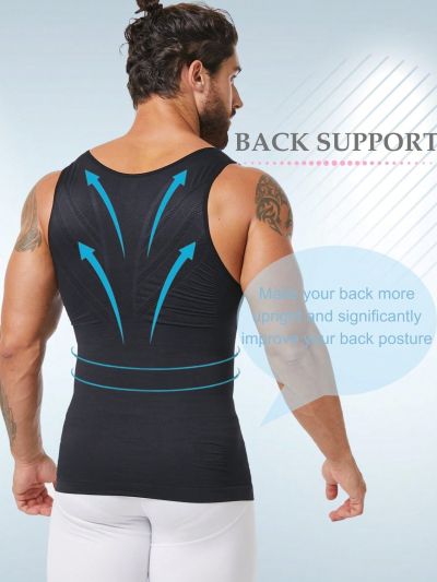 Men's Seamless Solid Color Body Shaping Tank Top